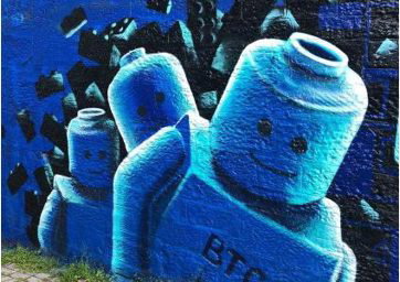 Lego men graffiti