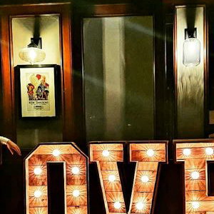 Rustic LOVE lights 