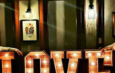 Rustic LOVE lights 