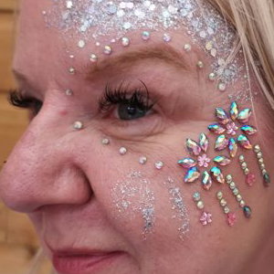 Festival gems with glitter