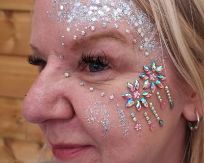 Festival gems with glitter