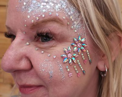 Festival gems with glitter
