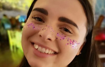 Glitter freckles and decouletage
