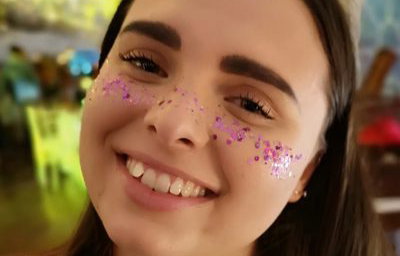 Glitter freckles and decouletage