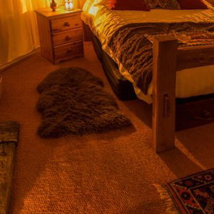 Yurt Night Time Wood Burning Stove