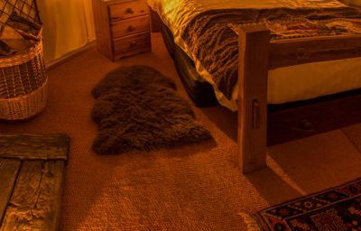 Yurt Night Time Wood Burning Stove