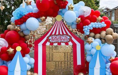Circus balloon backdrop
