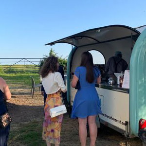Delivering at a wedding.