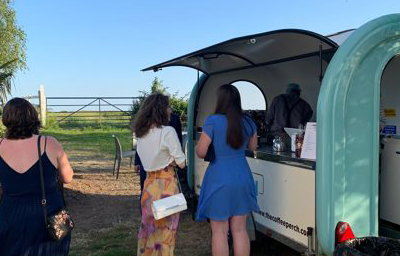 Delivering at a wedding.
