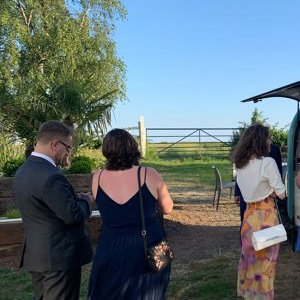 Delivering at a wedding.