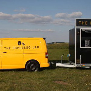 The Espresso Lab van&trailer side view