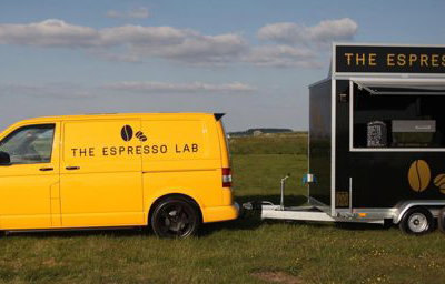The Espresso Lab van&trailer side view
