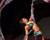 Dancing with ribbon veils