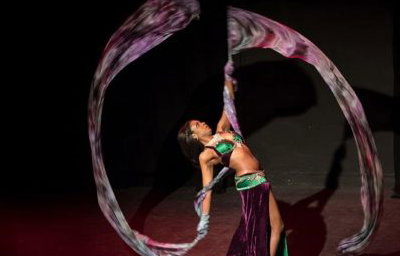 Dancing with ribbon veils