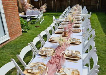 Table set up for a Baptism