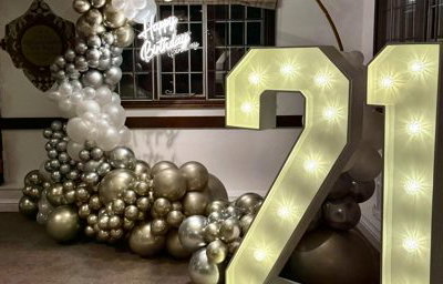 21st balloon hoop with light up 21