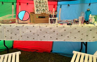 face painting set up