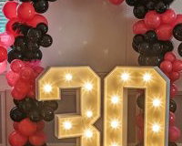 Black & Pink 30th Birthday Display