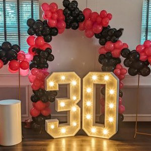 Black & Pink 30th Birthday Display