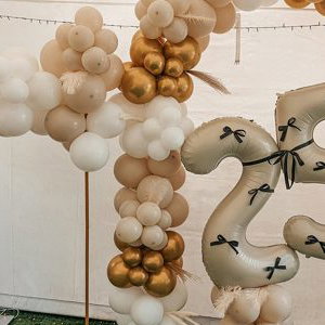 Beige & Gold 25th Birthday Display