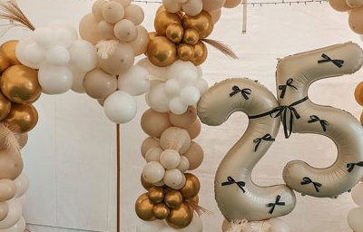 Beige & Gold 25th Birthday Display