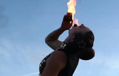 Fire eating fireknights circus 