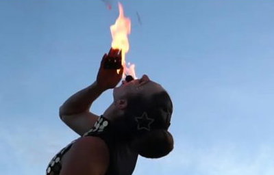 Fire eating fireknights circus