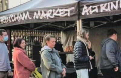 A popular scene at our artisan market stalls.
