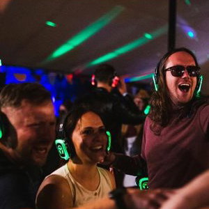 Dancing at a silent disco 