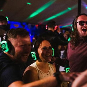 Dancing at a silent disco 