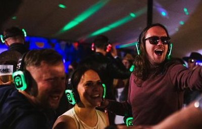 Dancing at a silent disco