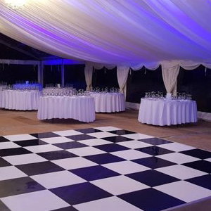 colour wash with black & white dance floor