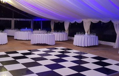 colour wash with black & white dance floor