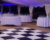 colour wash with black & white dance floor