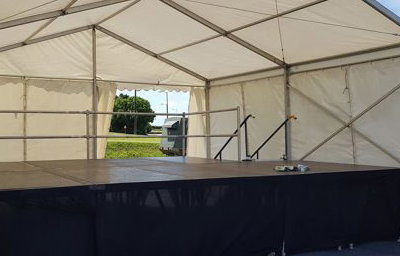Outdoor covered stage hire
