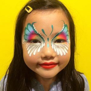 Rainbow butterfly face paint