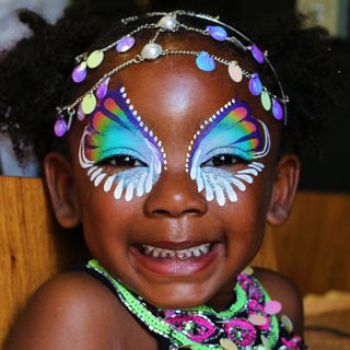 Rainbow butterfly face painting