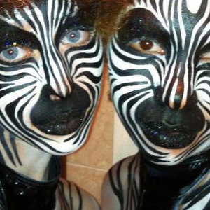 Zebra body painting