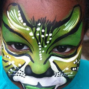 Green tiger face paint