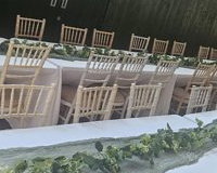 Limewash Chiavari Chair and Trestle Table Hire for a London Wedding