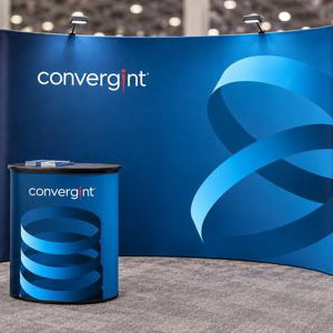 Curved pop-up exhibition stand
