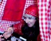 Amelie Appleby reads children's palms at Hamleys