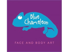 Blue Chameleon Face and Body Art